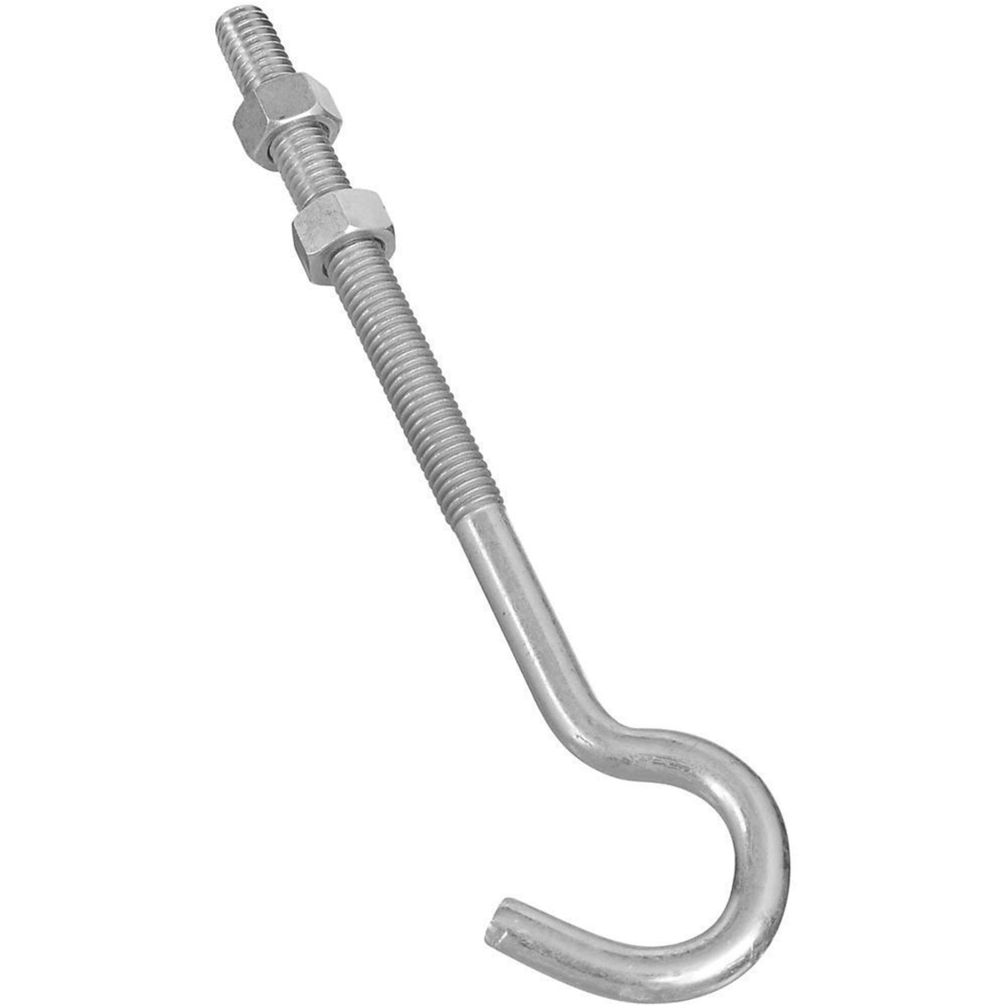 Stanley National Hardware Hook Bolt - Zinc Plated, 3/8" x 7"