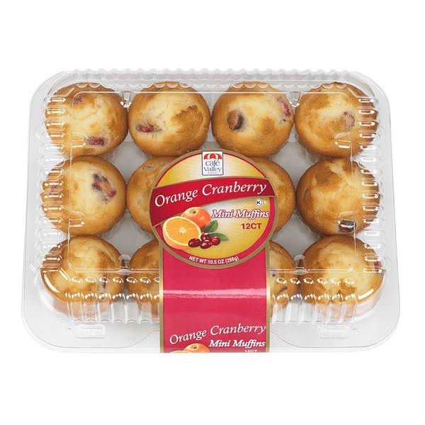 Café Valley Bakery Mini Muffins - Orange Cranberry, 10.5oz, 12ct