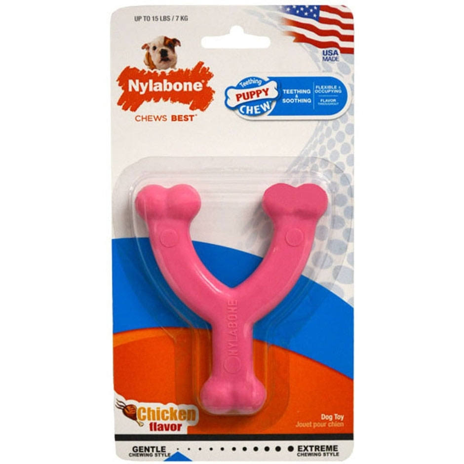 Nylabone Wishbone Dental Chew Toy - Petite, Pink