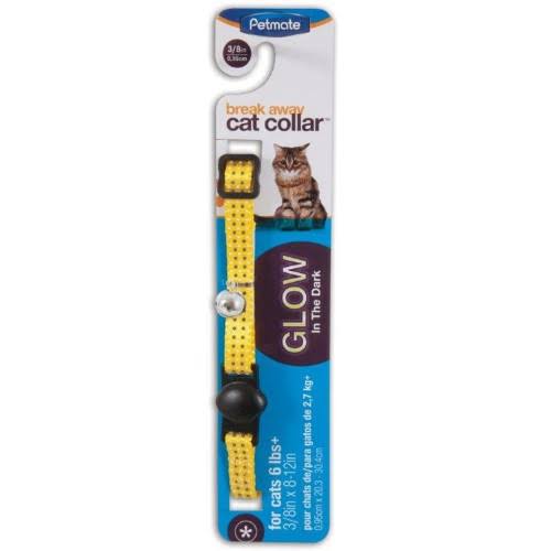 Cat Collar YL Glow 3/8X8-12in
