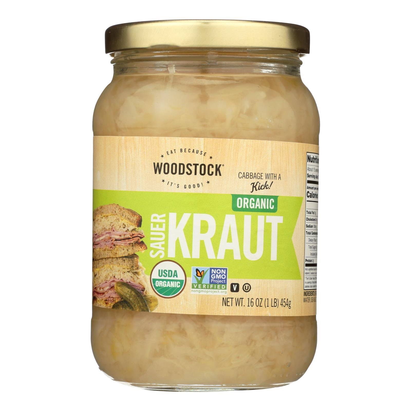 Woodstock Organic Sauerkraut - Case of 12 - 16 oz.