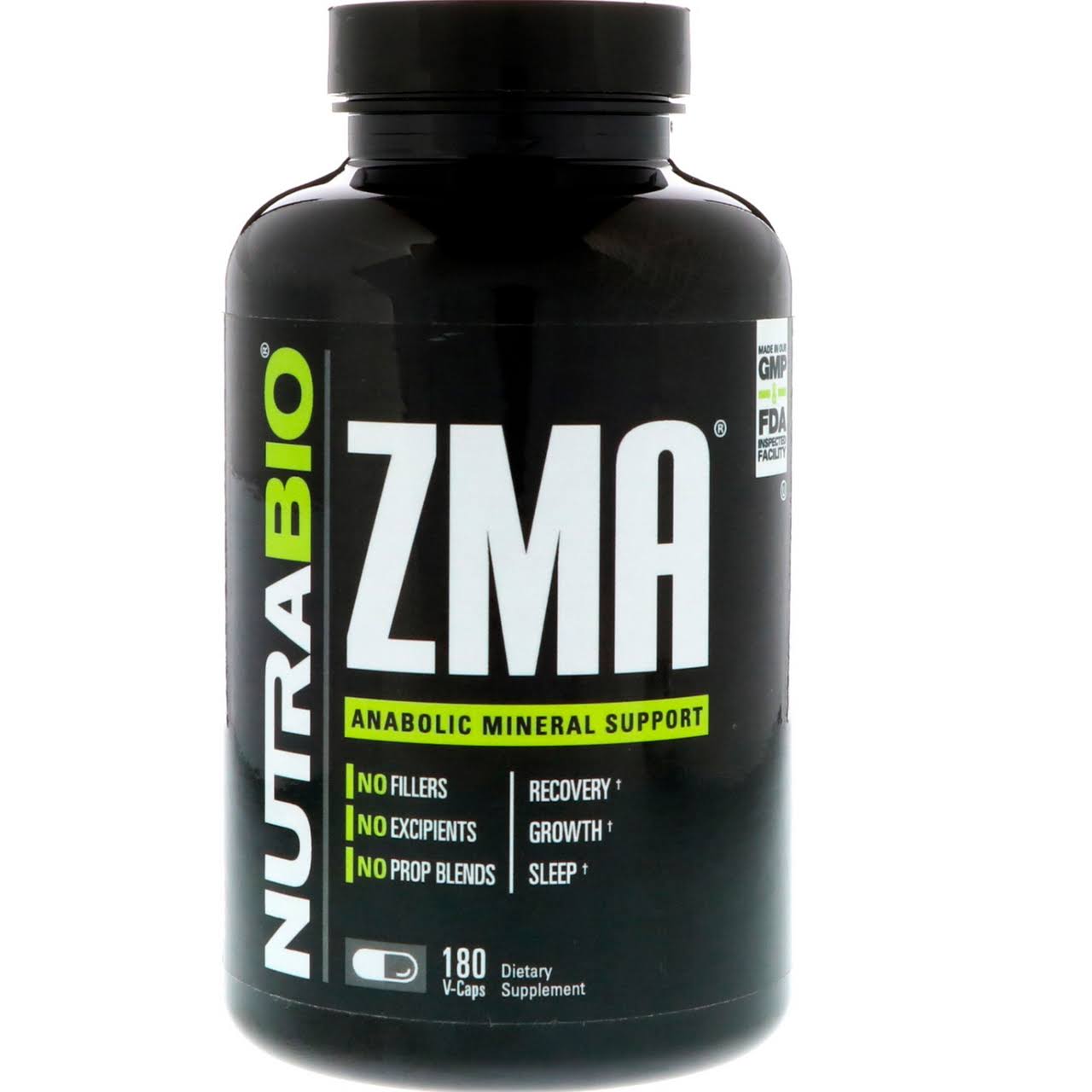 NutraBio ZMA Anabolic Mineral Support - 180ct