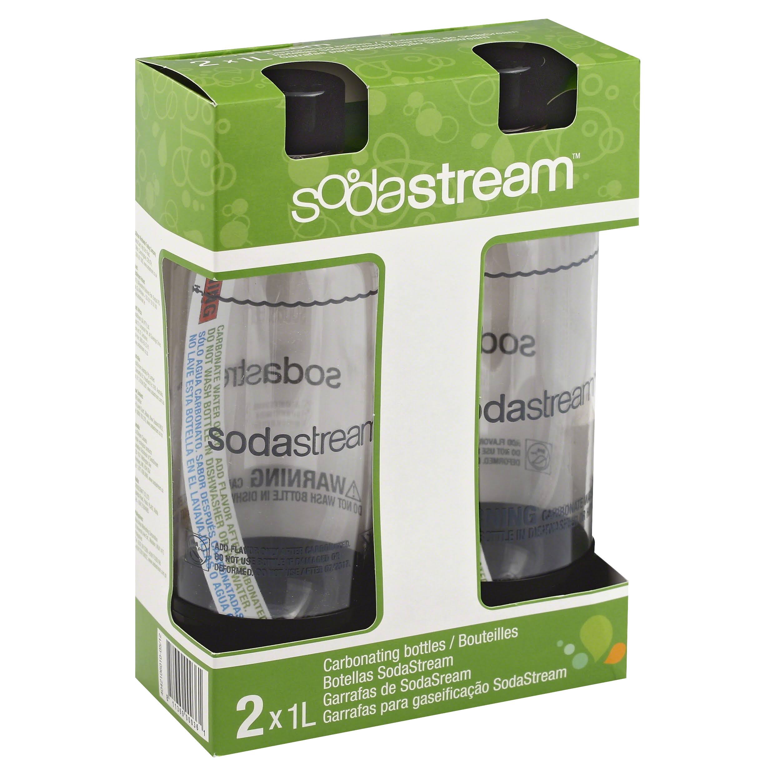 SodaStream Carbonating Bottles - Black, 1l, 2 Pack