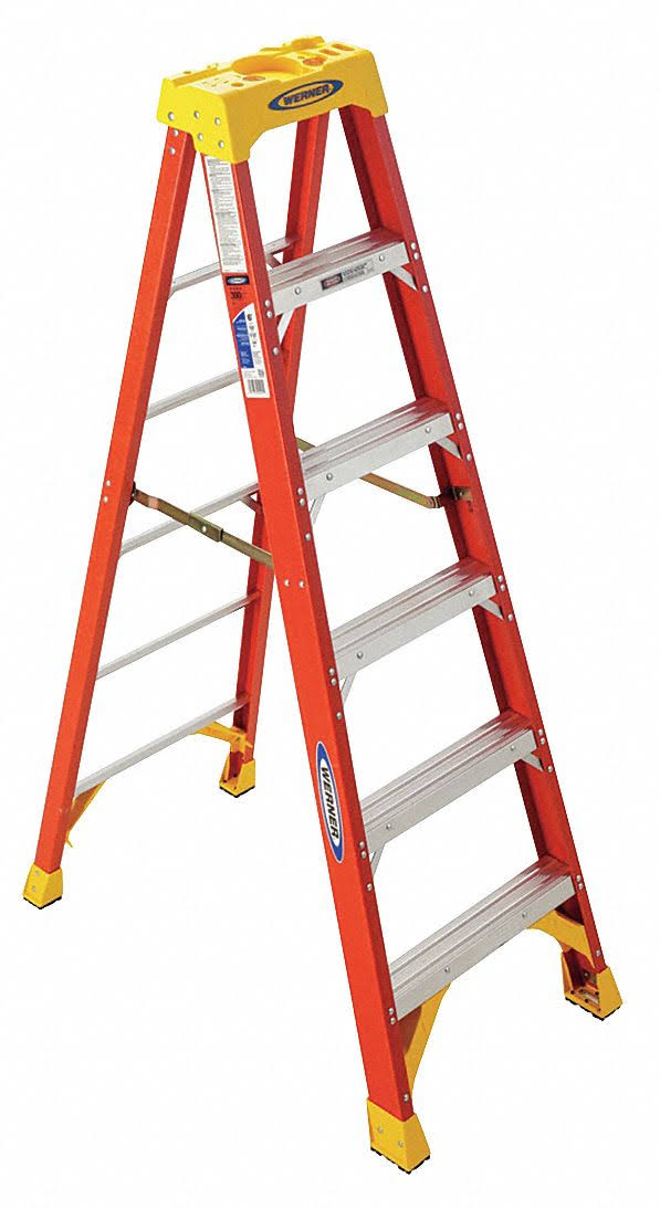 Werner 6206 Type IA Fiberglass Step Ladder - 6'