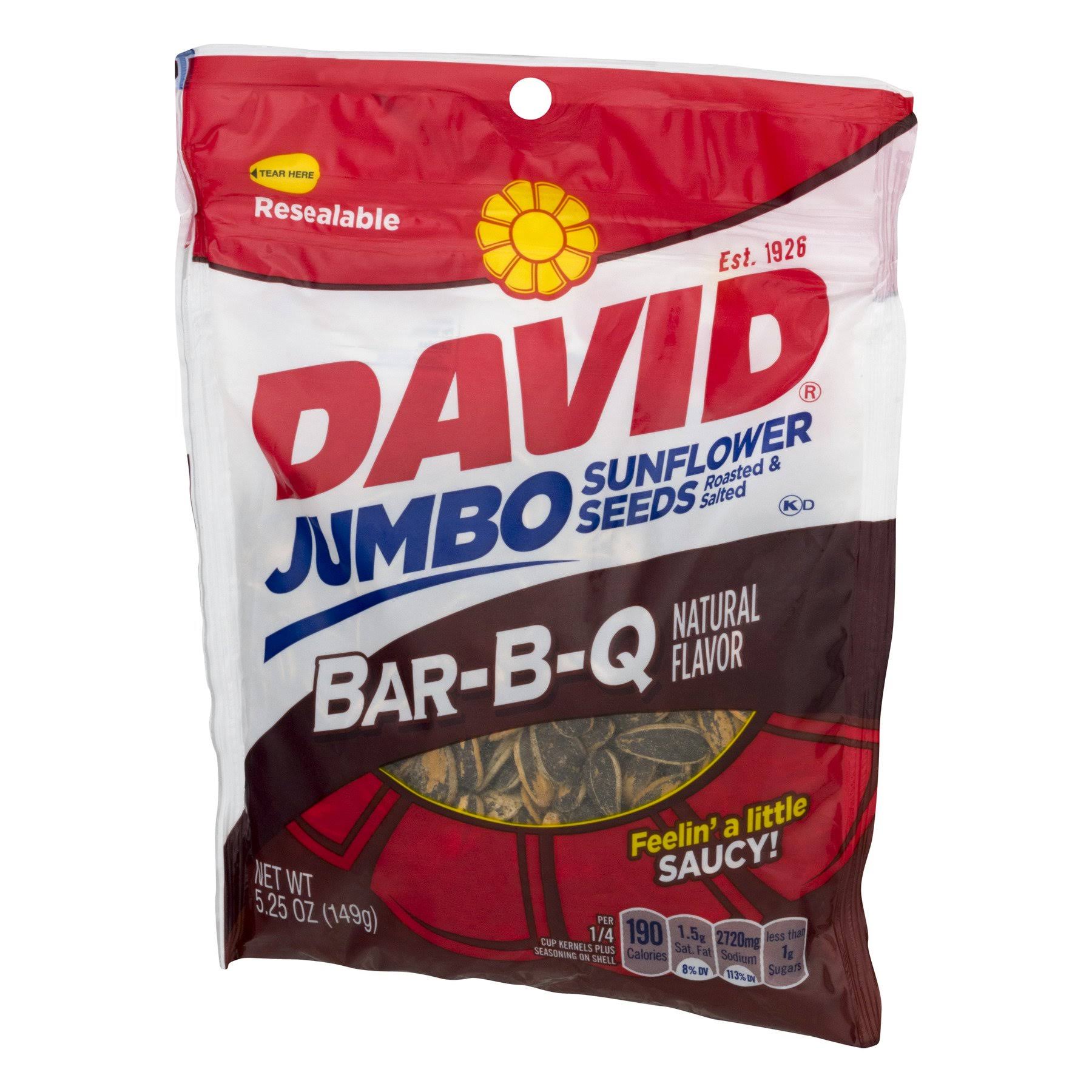 David Seeds Jumbo Sunflower Seeds - Barbeque Flavor, 5.25oz