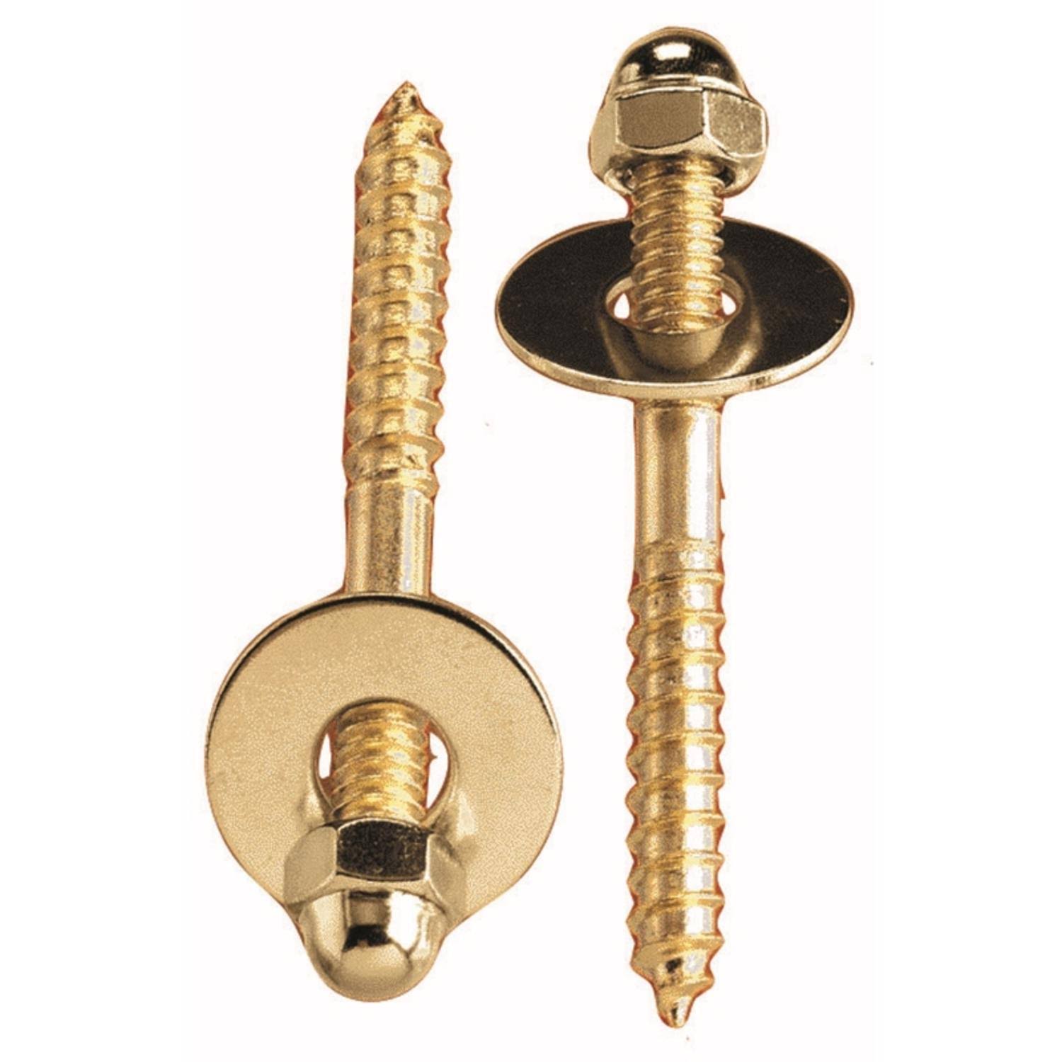 Plumb Pak PP835-151 Toilet Screws - Solid Brass, 1/4" x 2 1/2"