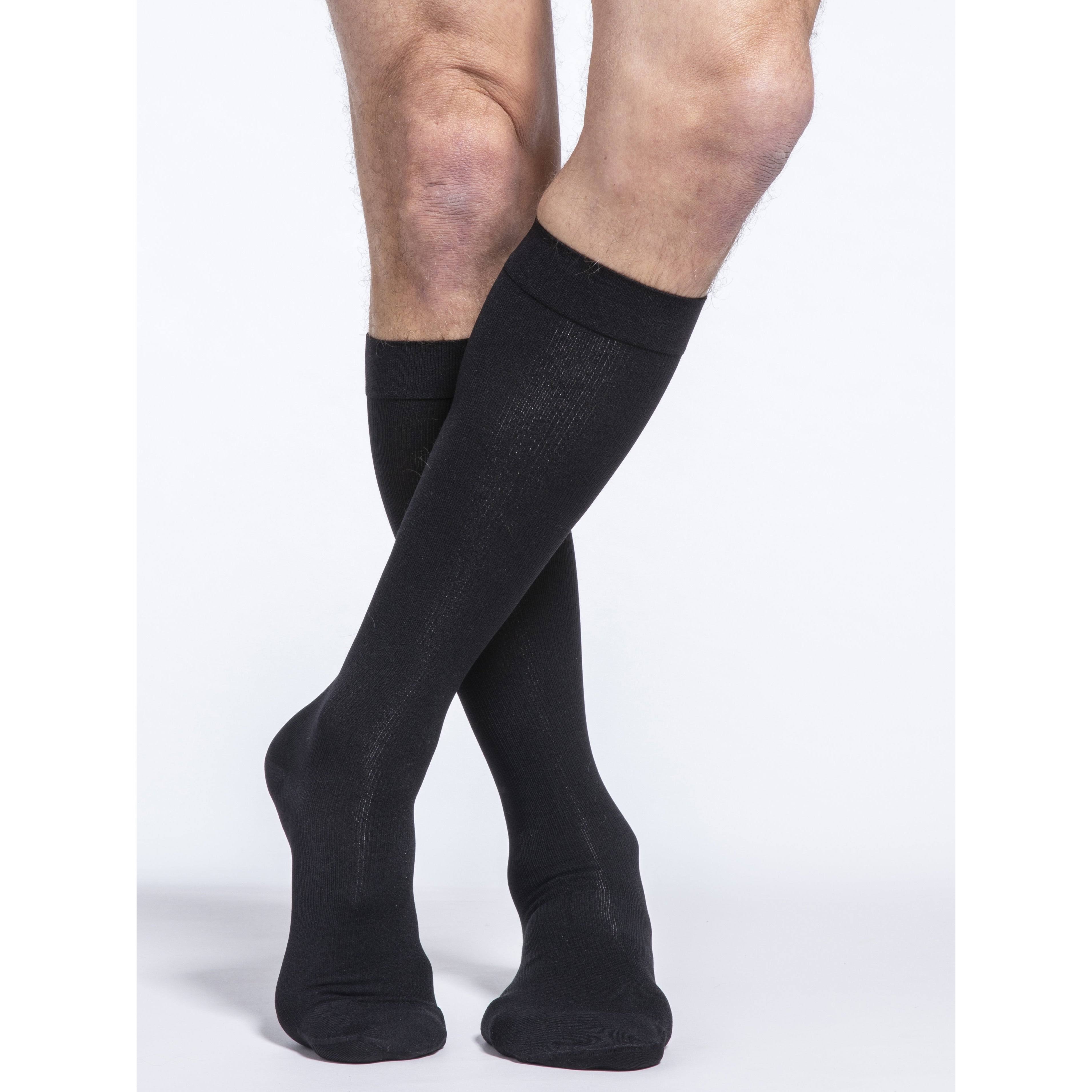 Sigvaris Soft Opaque Women's Knee High 15-20 mmHg, Open Toe / ML / Black