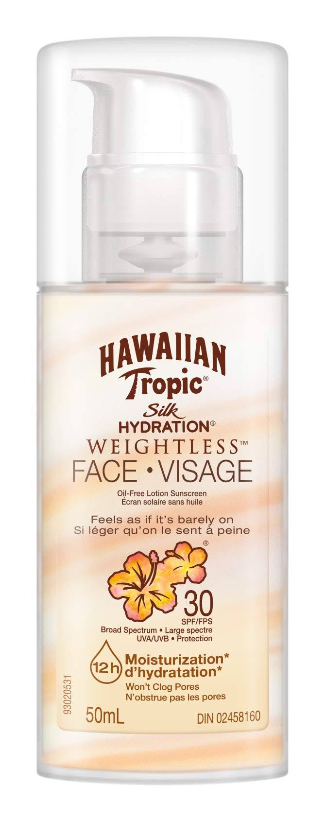 Hawaiian Tropic Silk Hydration Weightless Oil-free Face Sunscreen Lotion - 50ml