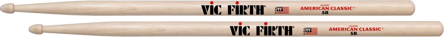 Vic Firth American Classic Wood Tip Drum Sticks - Hickory, 5B