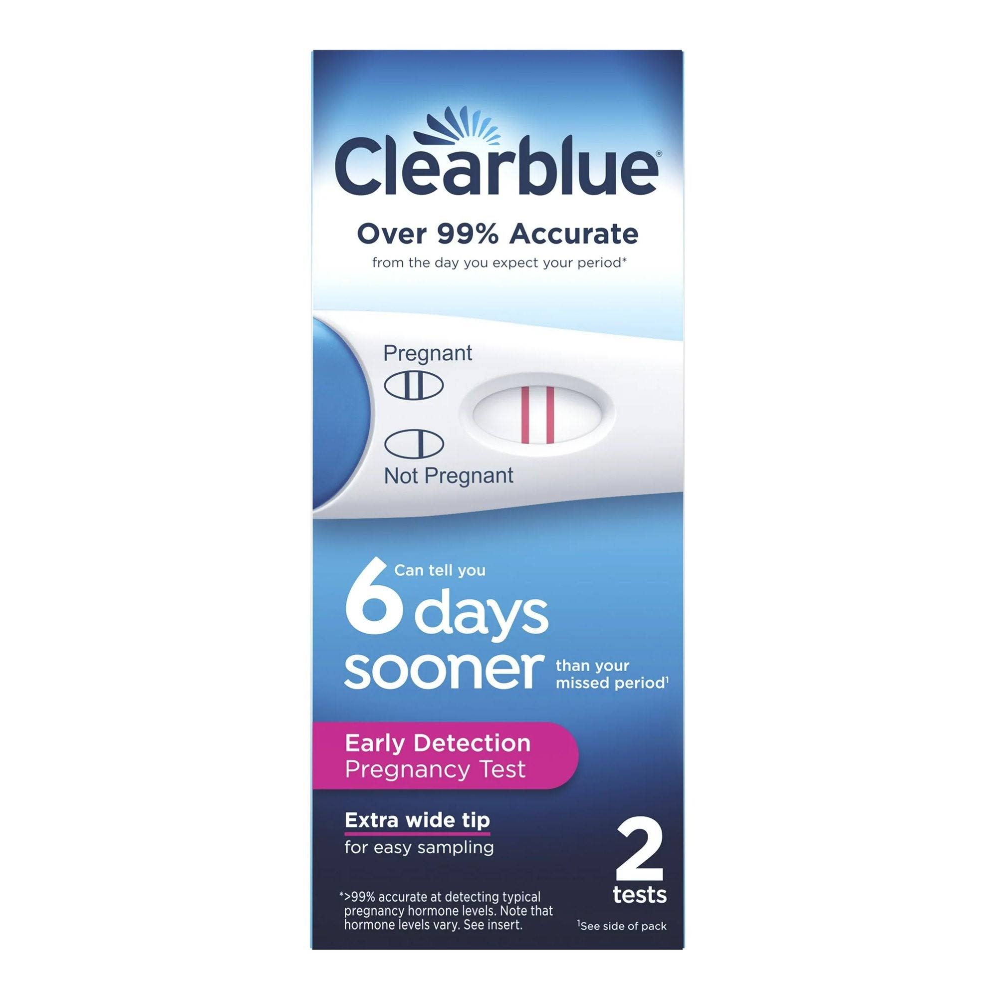 Clearblue Early Detection Pregnancy Test 2 Count Box