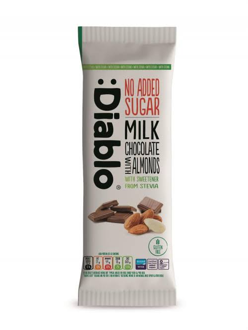 Diablo Sugar Free Milk Chocolate with Almonds 75g