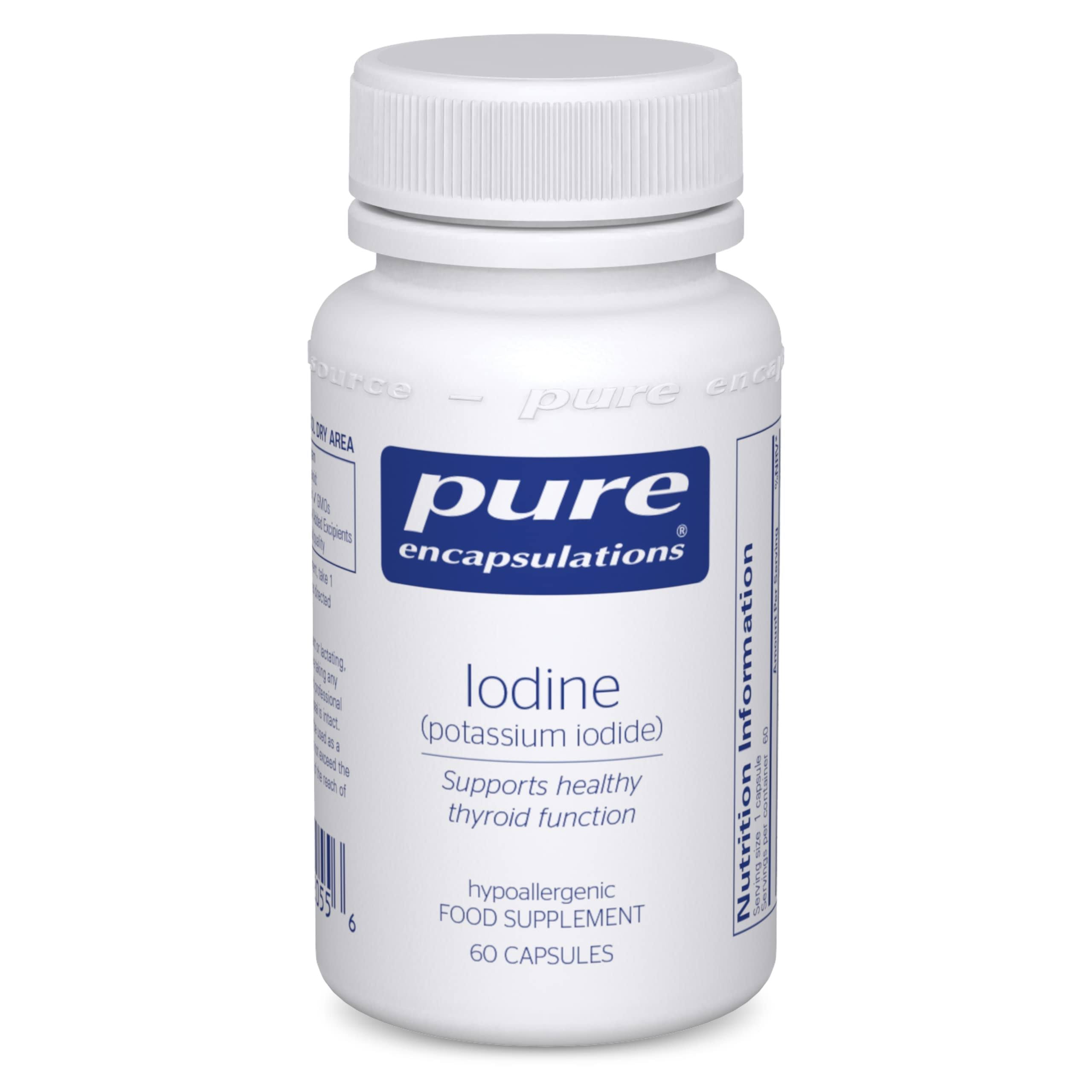 Pure Encapsulations - Iodine (Potassium Iodide) 225 UG - Hypoallergenic Supplement Supports Metabolism, Healthy Skin and Thyroid Function - 60
