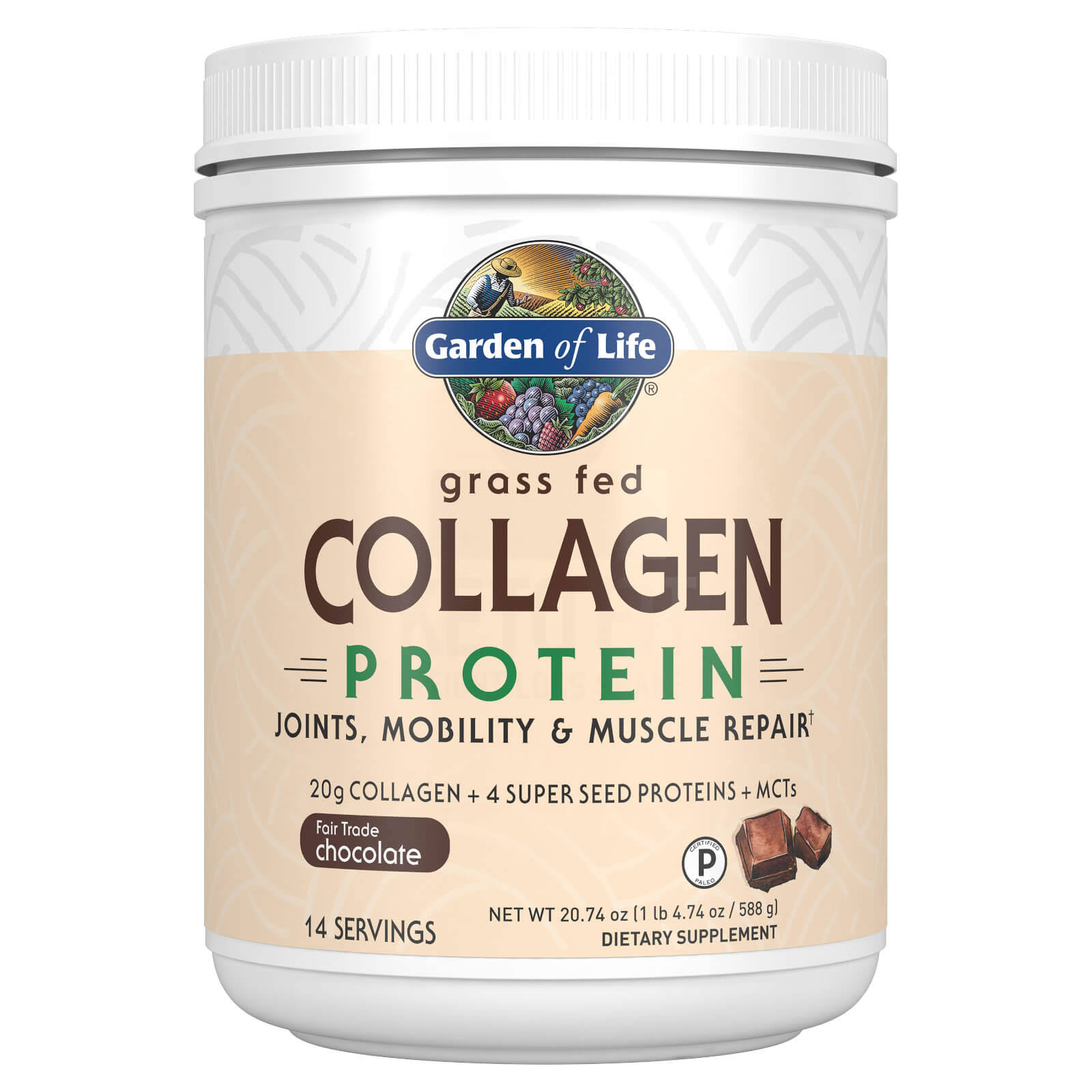 Collagen Protein - Chocolate - 588g - Garden of Life
