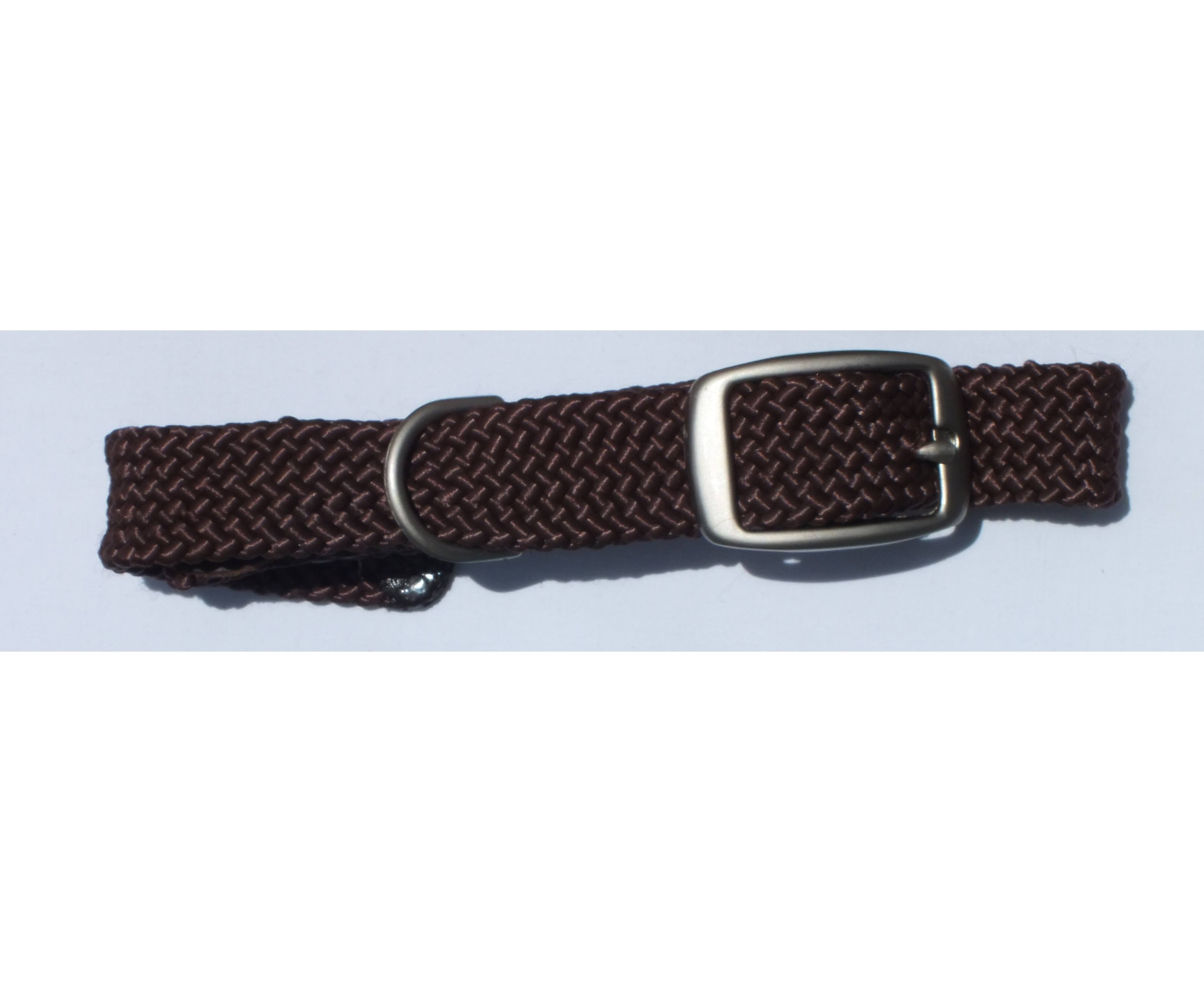 Mendota Products Double Braid Dog Collar - Dark Brown, 24"