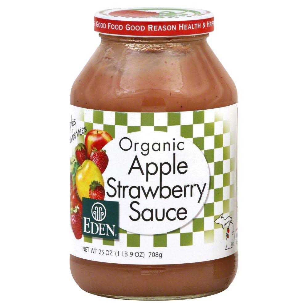 Eden Foods Organic Apple Sauce - Strawberry - 25 Fl oz
