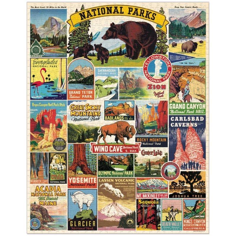 Cavallini National Parks 1000pc Jigsaw Puzzle