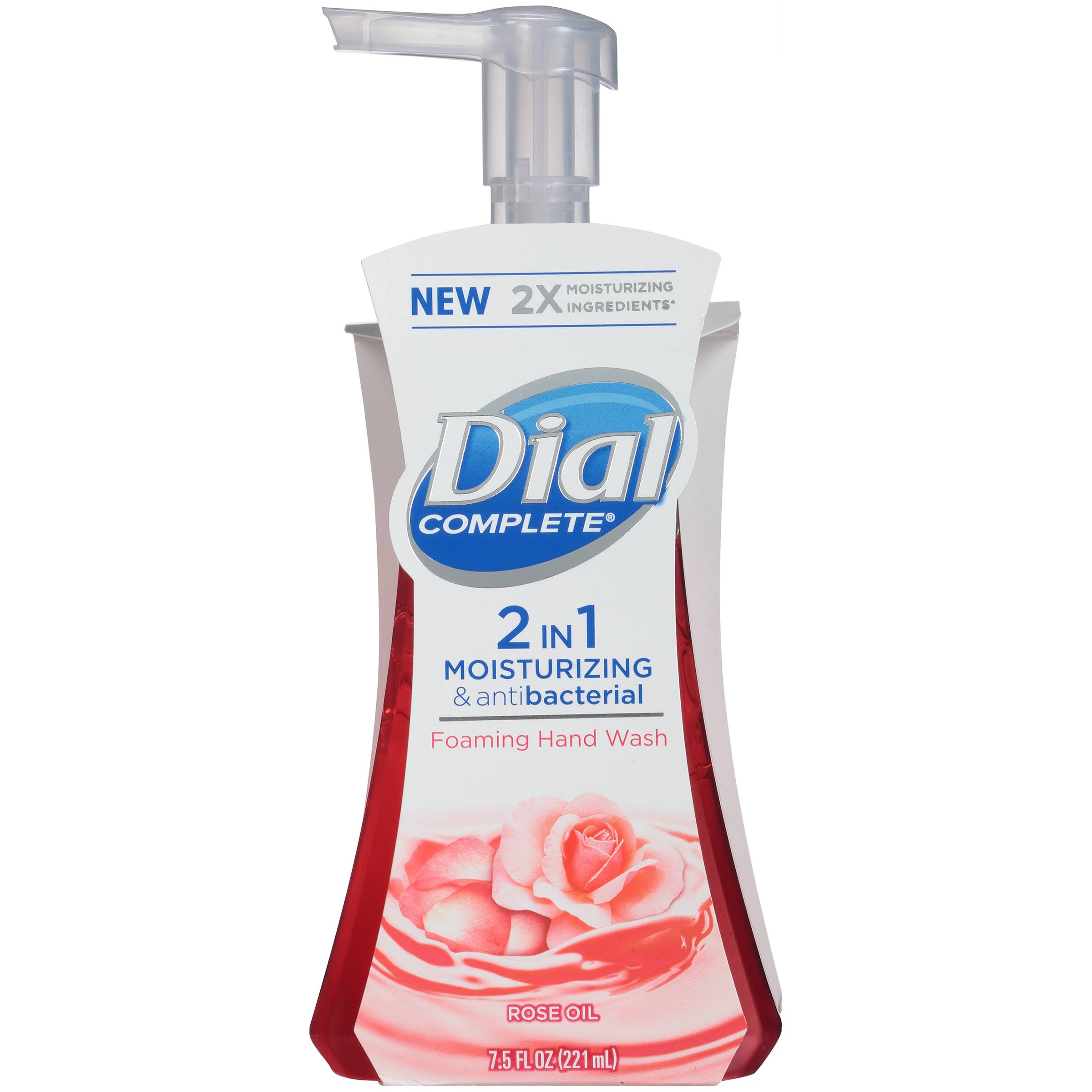 Dial Complete 2 in 1 Moisturizing and Antibacterial Foaming Hand Wash - Rose Oil, 7.5oz