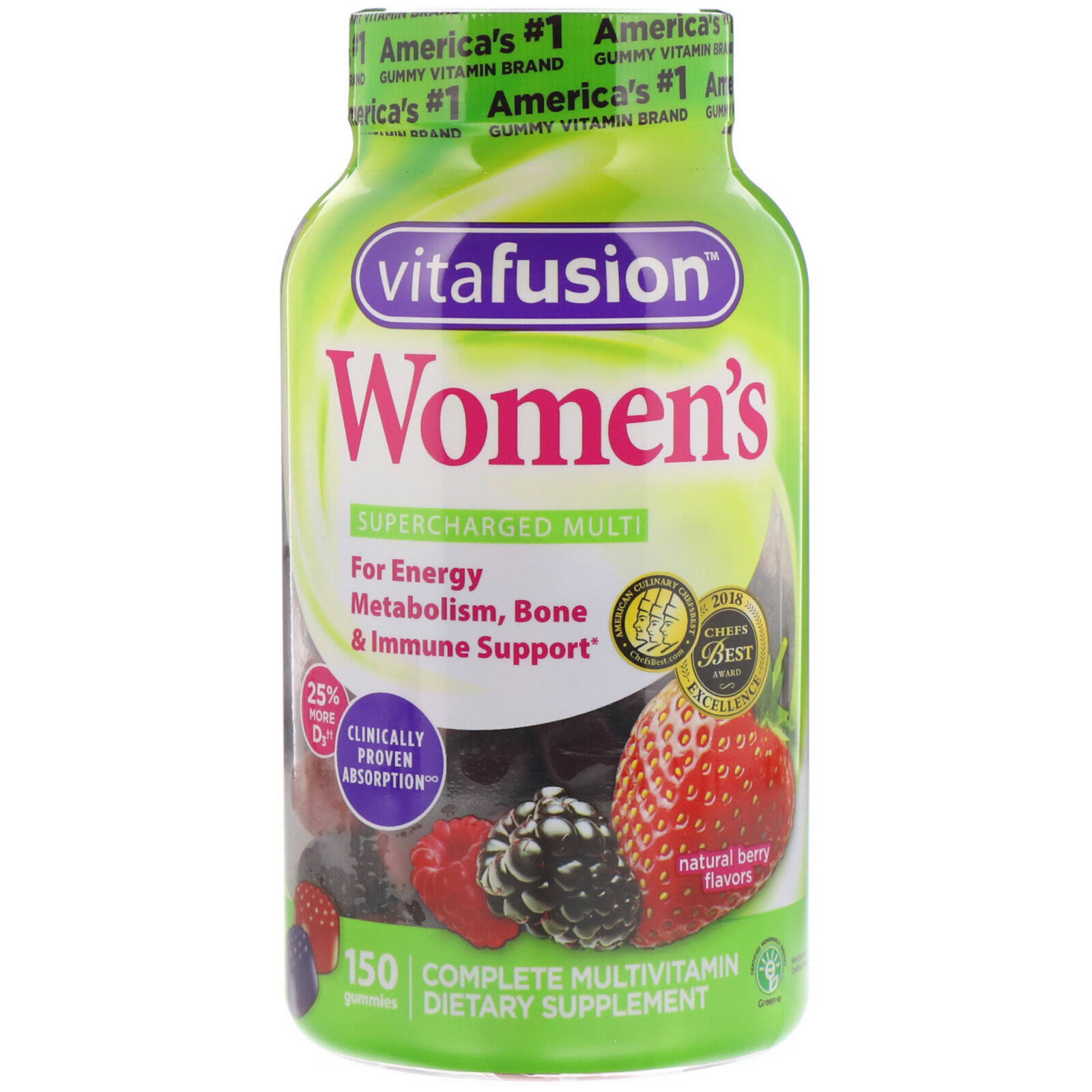 Vitafusion Women's Gummy Vitamins - Natural Berry Flavors, 150ct