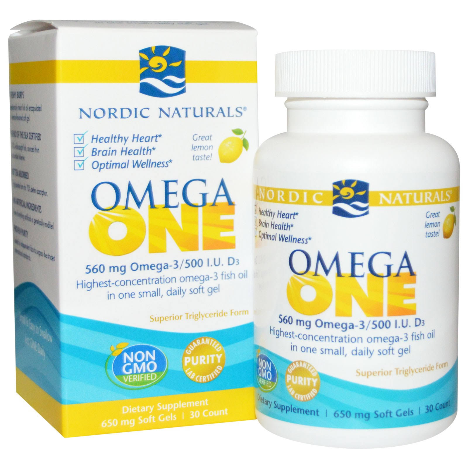 Nordic Naturals Omega One Supplement - Lemon, 560mg, 30ct