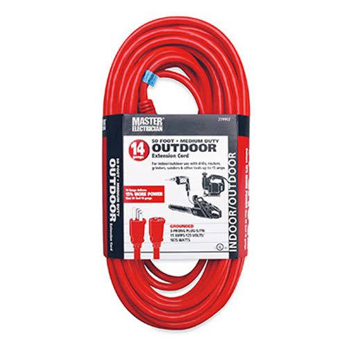Master Electrician Round Vinyl Extension Cord - Red, 50'