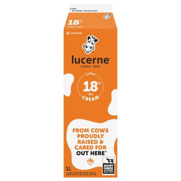 Lucerne 18% Coffee Cream - 1 l