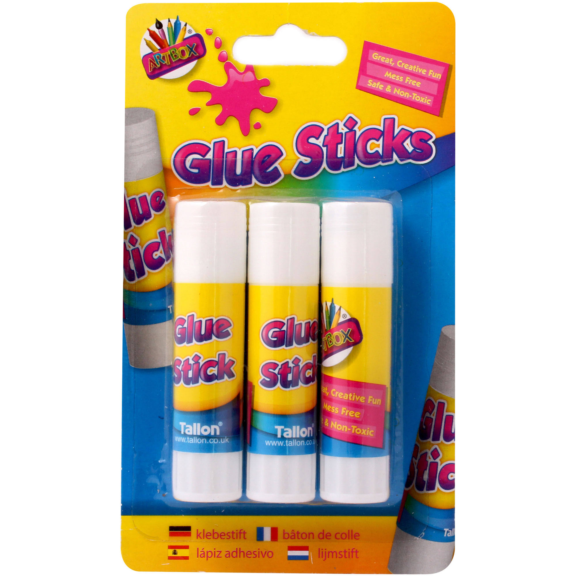 3 Twist Action Glue Sticks - Kids Children School Craft Art Non Toxic Adhesives