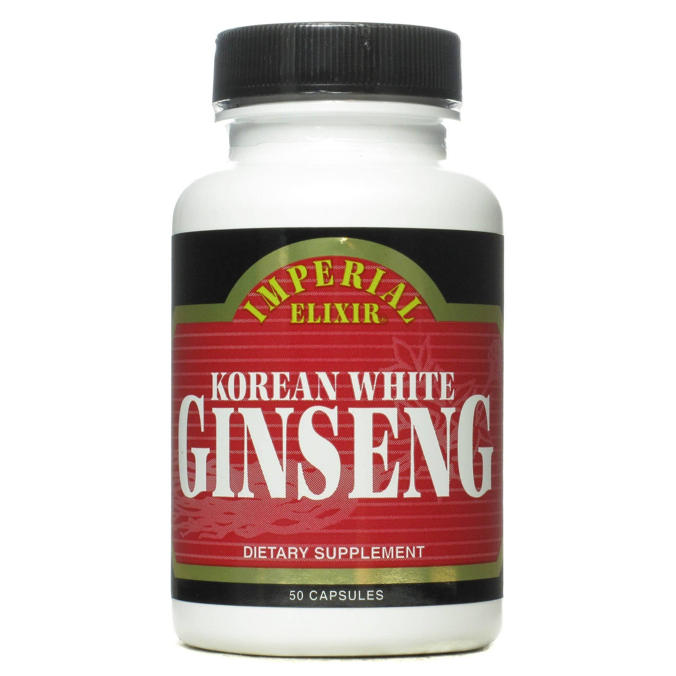 Imperial Elixir Korean White Ginseng 500mg - 50 Capsules