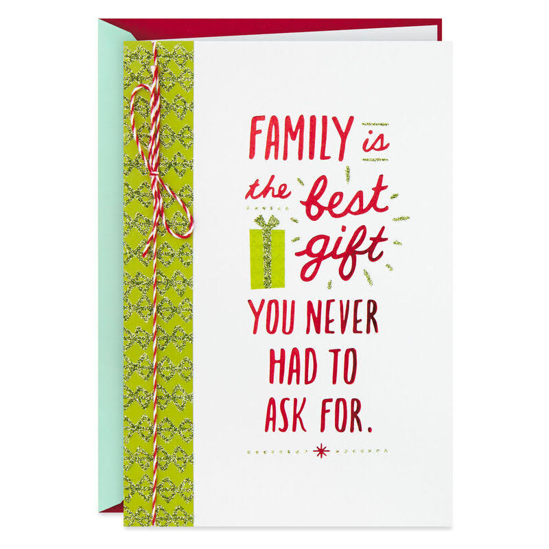 Hallmark Christmas Card, Family Is The Best Gift Christmas Card