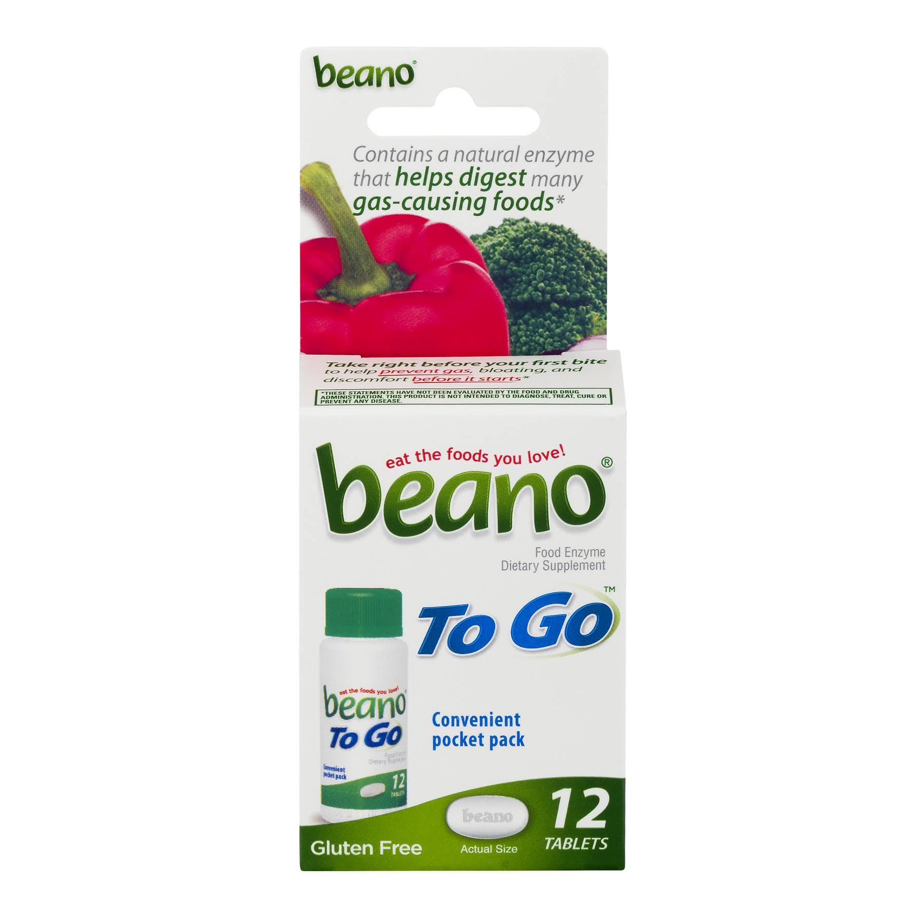 Beano To Go Food Enzyme Dietary Supplement - 12 Count