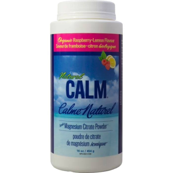 Natural Calm Magnesium Citrate Powder - Raspberry Lemon, 16oz