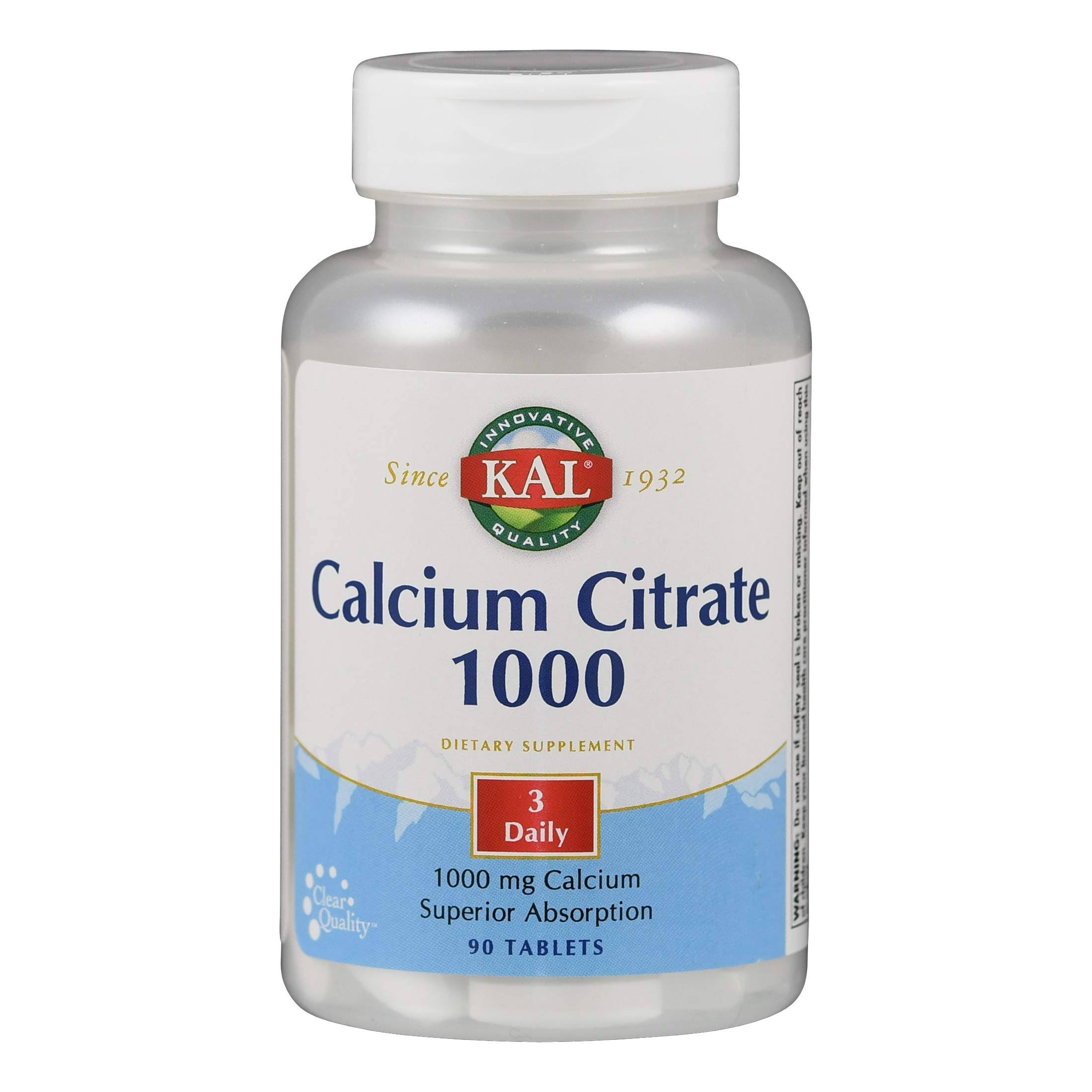 Kal Calcium Citrate 100 Dietary Supplement - 90 Tablets
