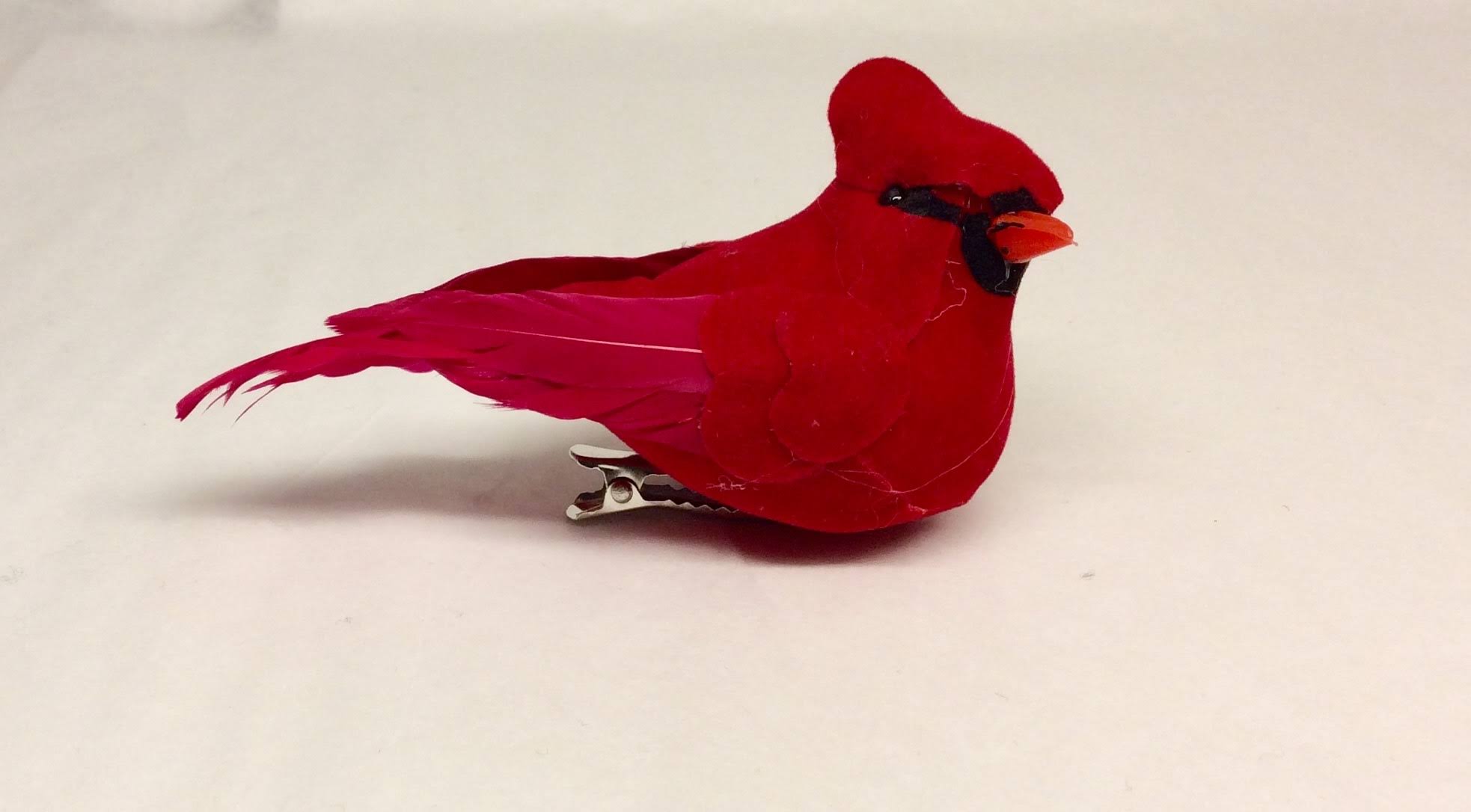 Small Cardinal Bird Clip - Red, 3.5"