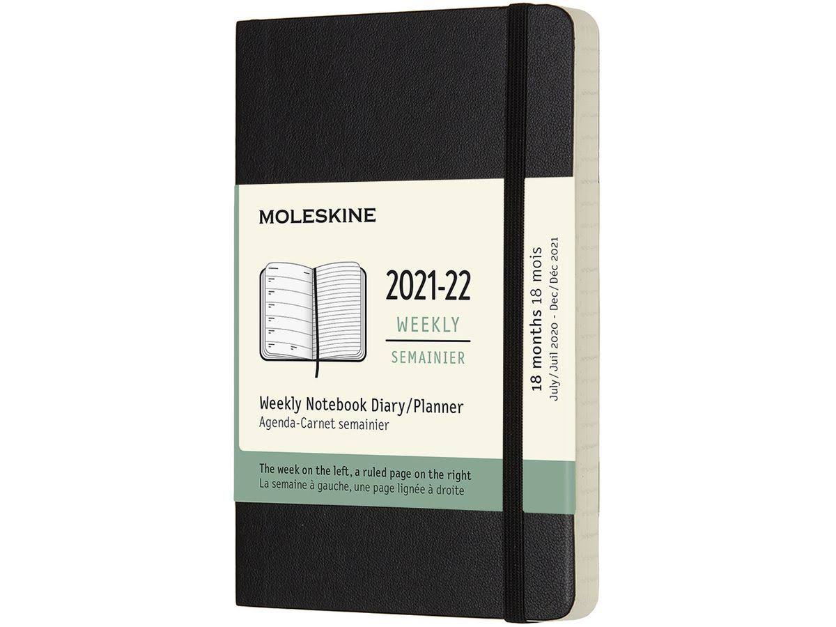 Moleskine 18 Month Weekly Notebook Black Soft Cover Pocket