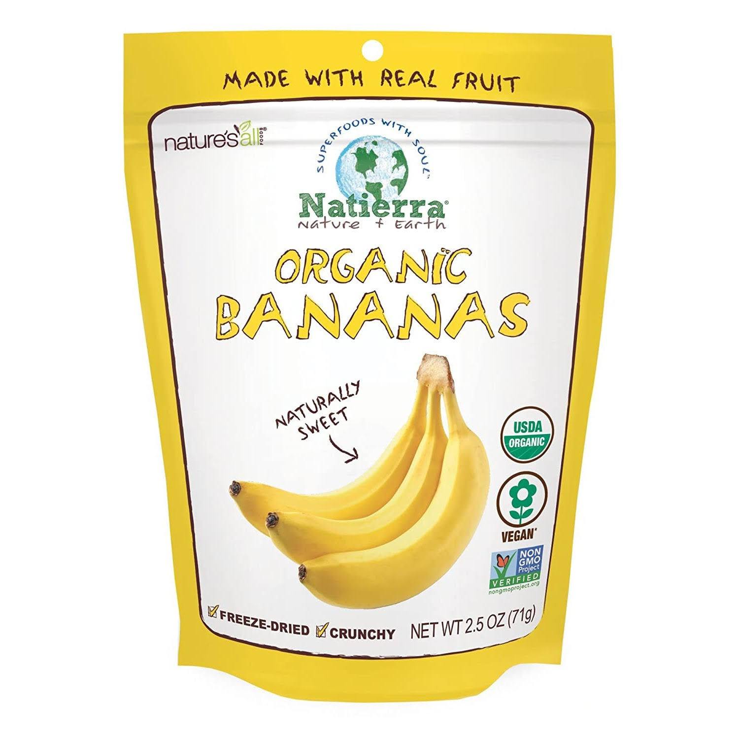 Nature's All Organic Freeze-Dried Bananas - 2.5 oz.