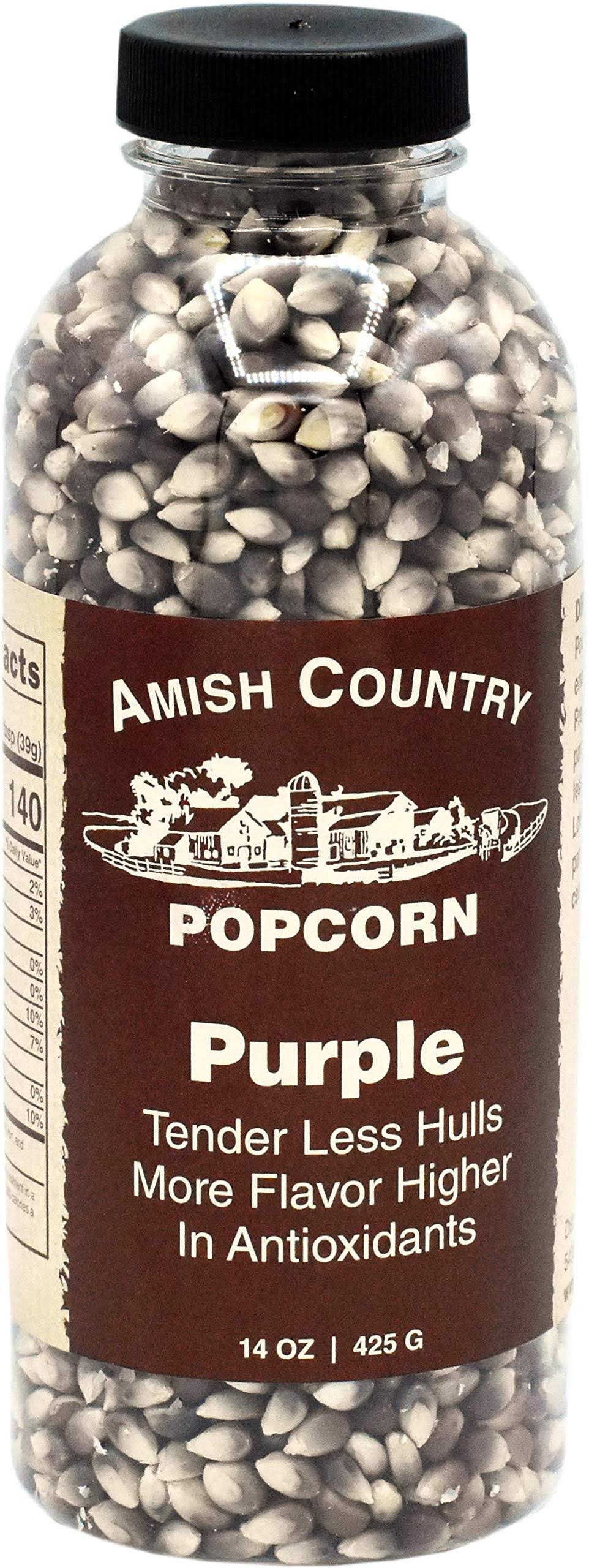 Amish Country Popcorn | 14 oz Bottle | Purple Popcorn Kernels | Old FA