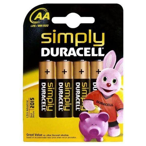 Duracell Simply AA Alkaline Batteries - 4pk