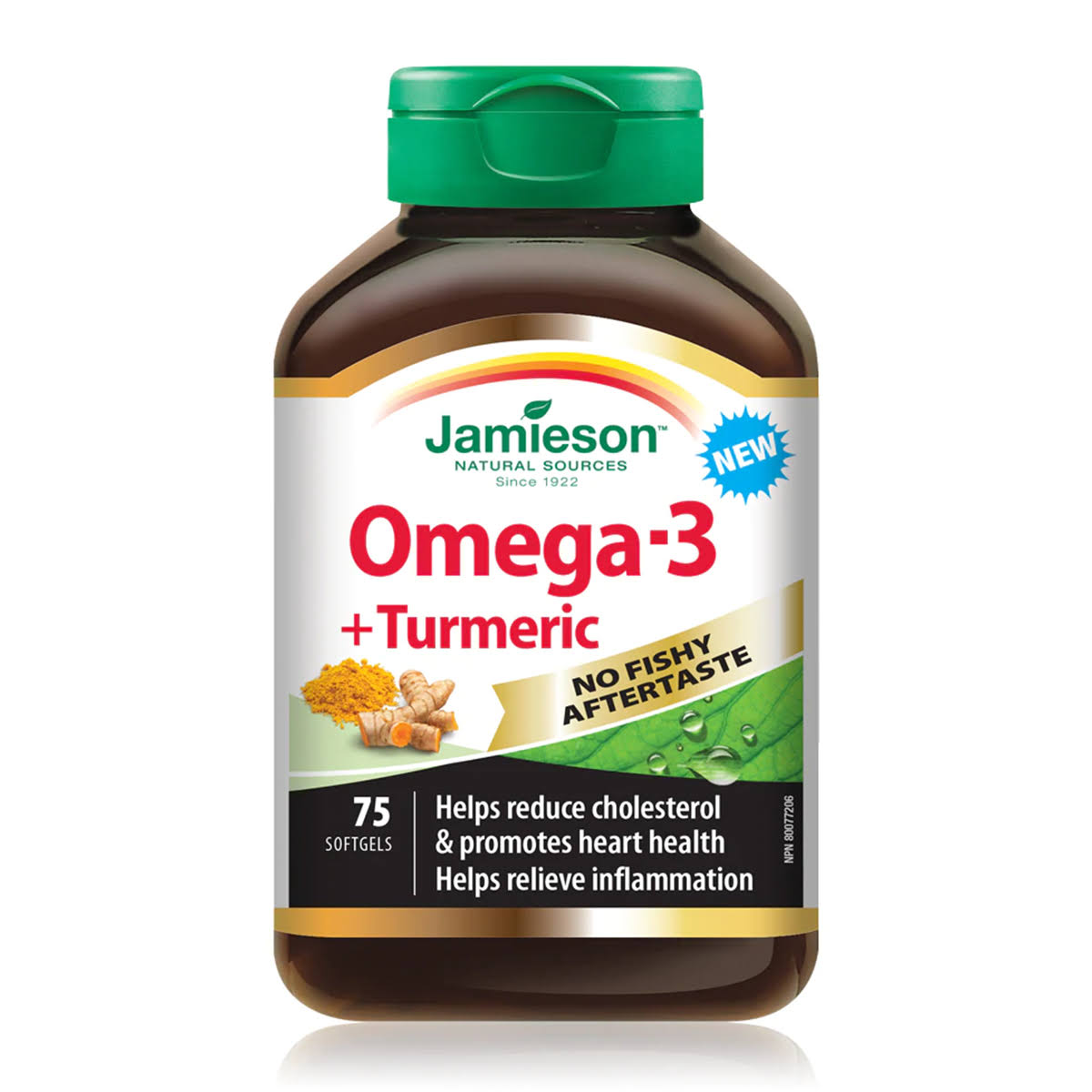 Jamieson Omega-3 Supplement - With Turmeric, 75 Softgels