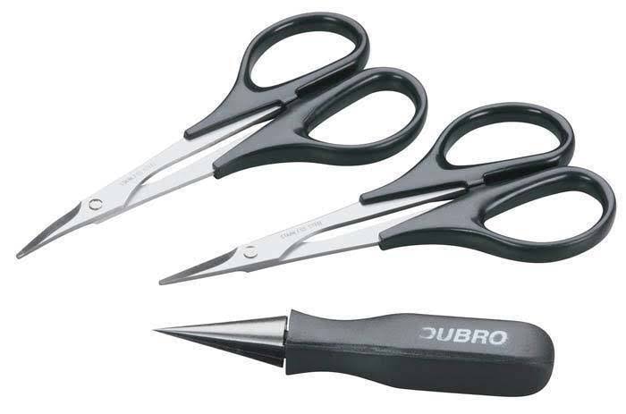 Du Bro Products Body Reamer Straight Scissors and Curved Scissors Set