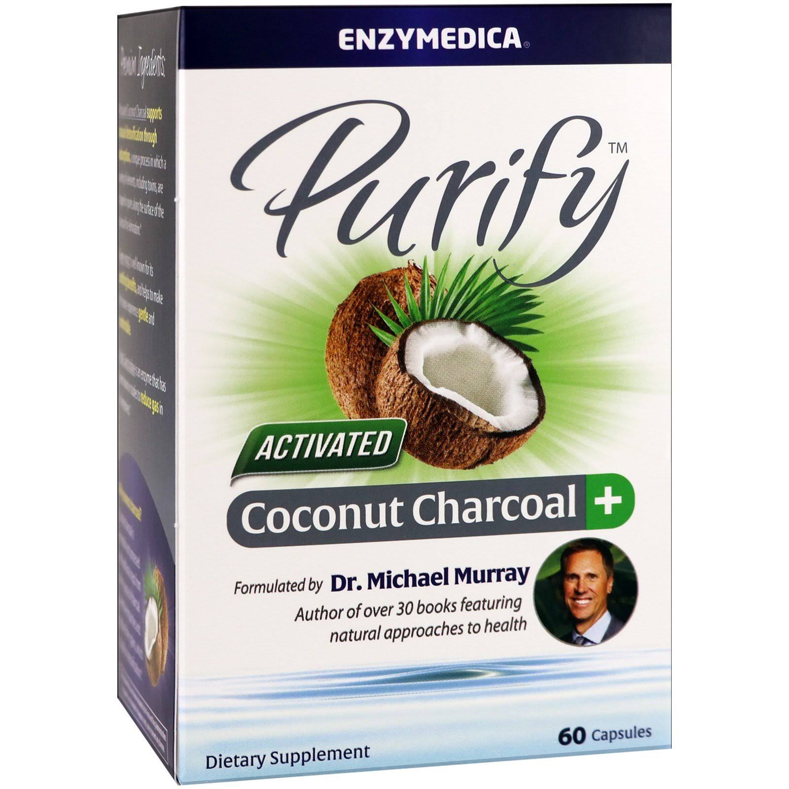 Enzymedica Purify Activated Coconut Charcoal + 60 Capsules