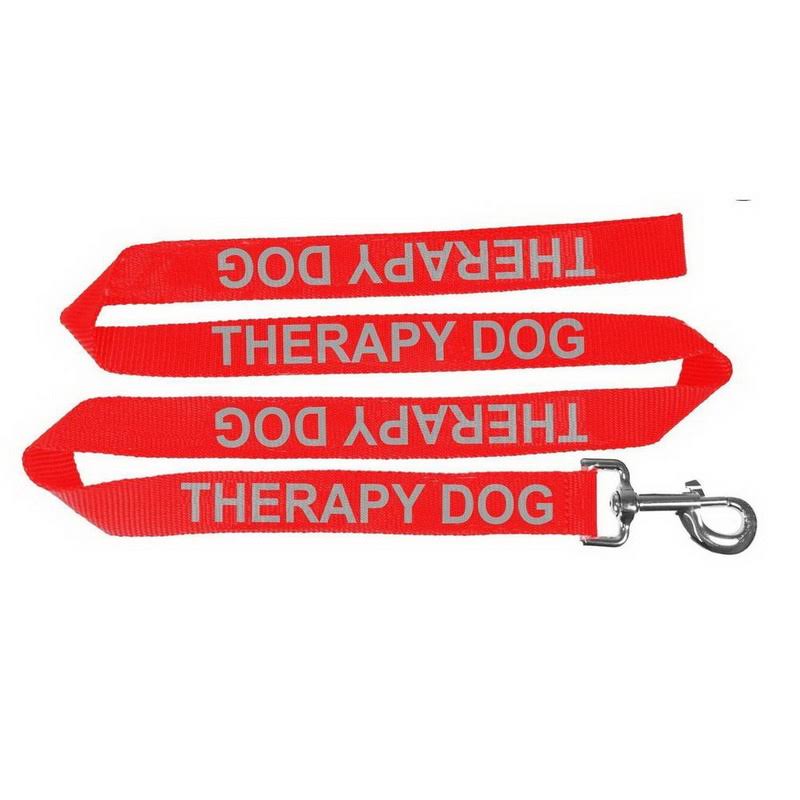 Dogline N0474-3 Reflective Therapy Dog Leash W 5/8" x L 72" - Red