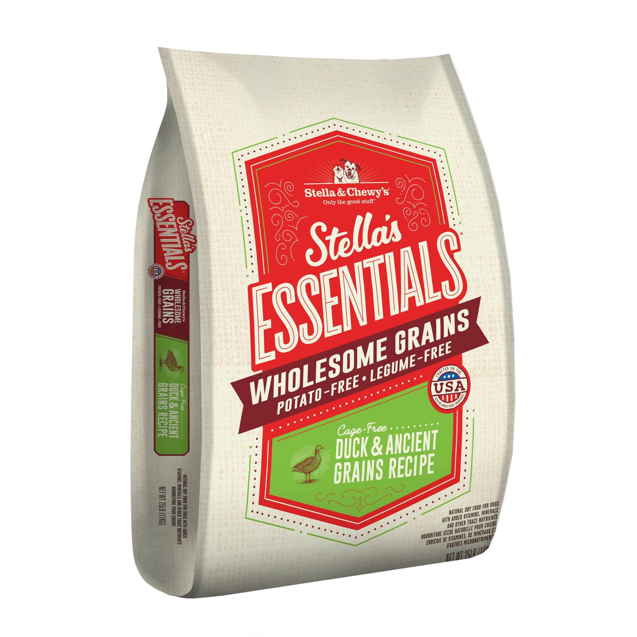 Stella & Chewy's Essentials Cage-Free Duck & Ancient Grains Recipe Dog Food - 25-Lbs.
