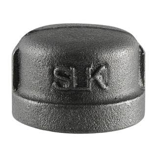 B and K Pipe Cap - Malleable, Black Iron, 3/4" Fip