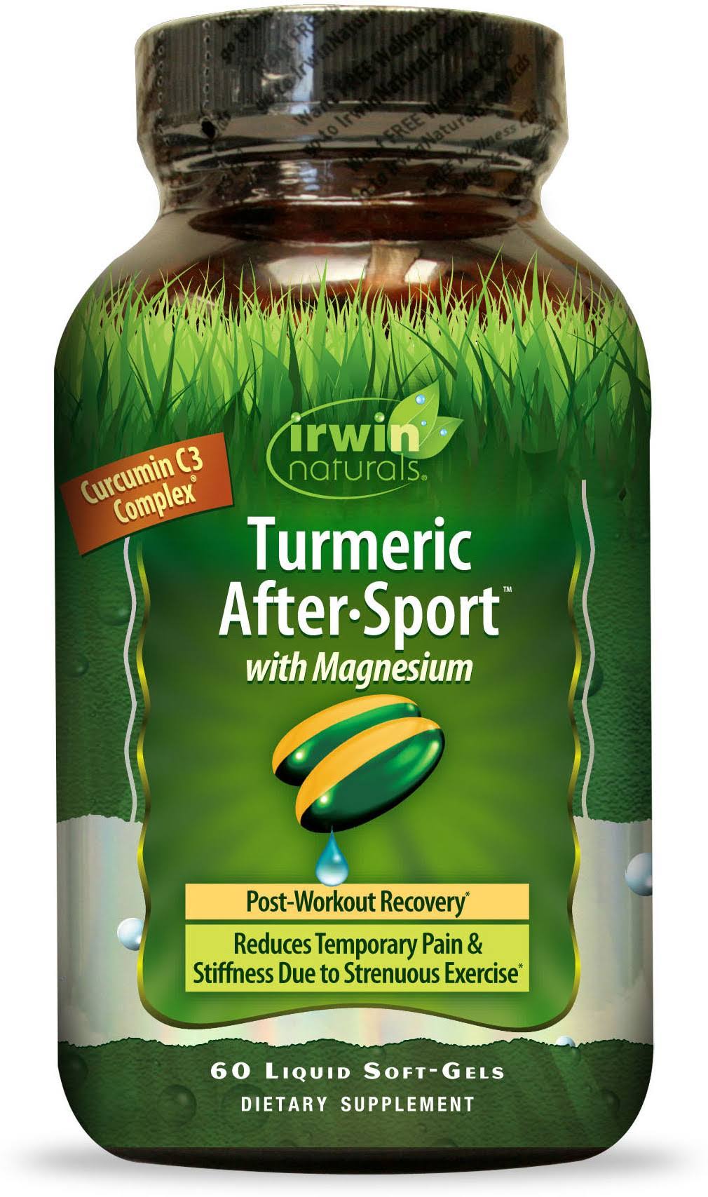 Irwin Naturals Turmeric After Sports With Magnesium Supplement - 60 Liquid Softgels