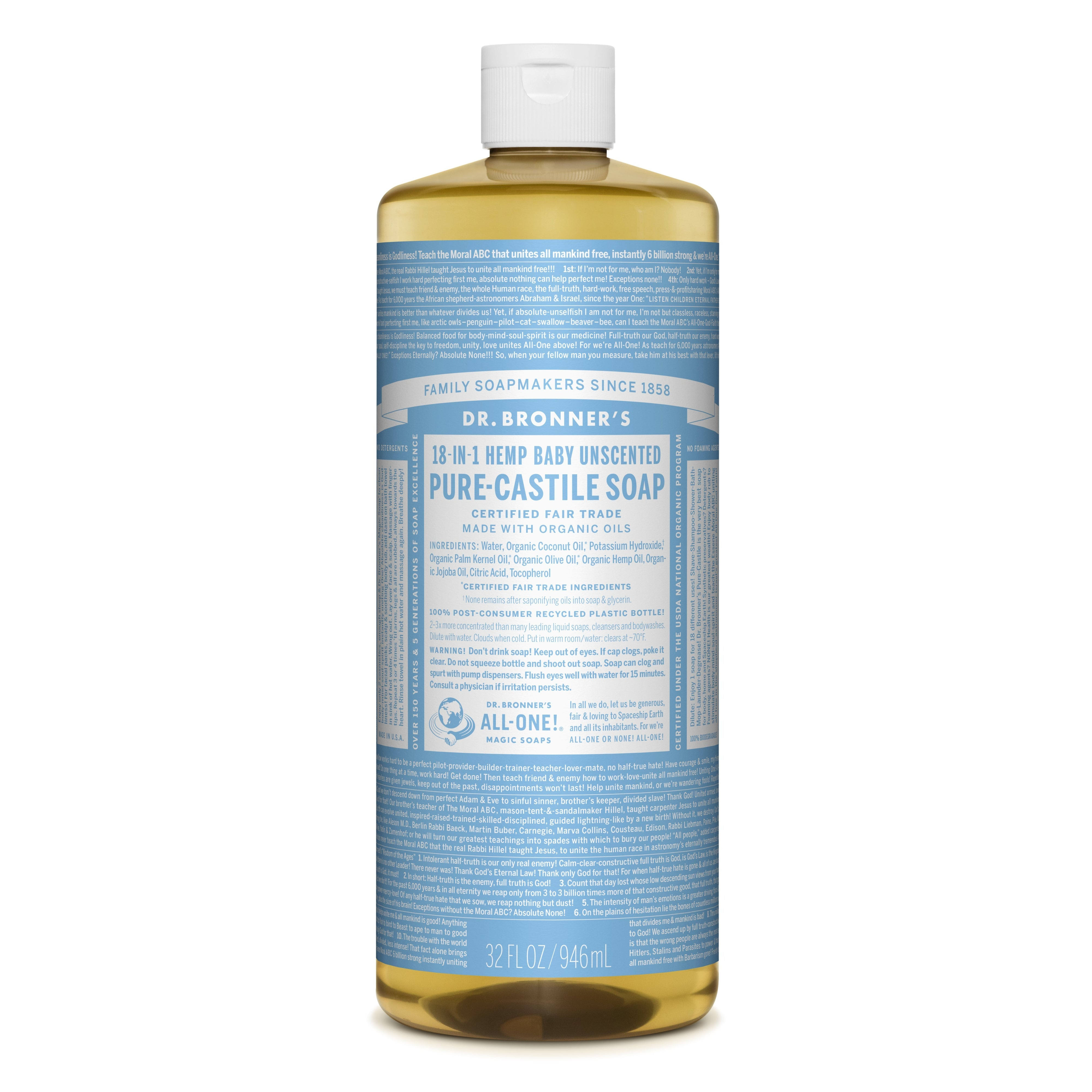 Dr. Bronner's Baby Mild Classic Pure-Castile Soap - Unscented