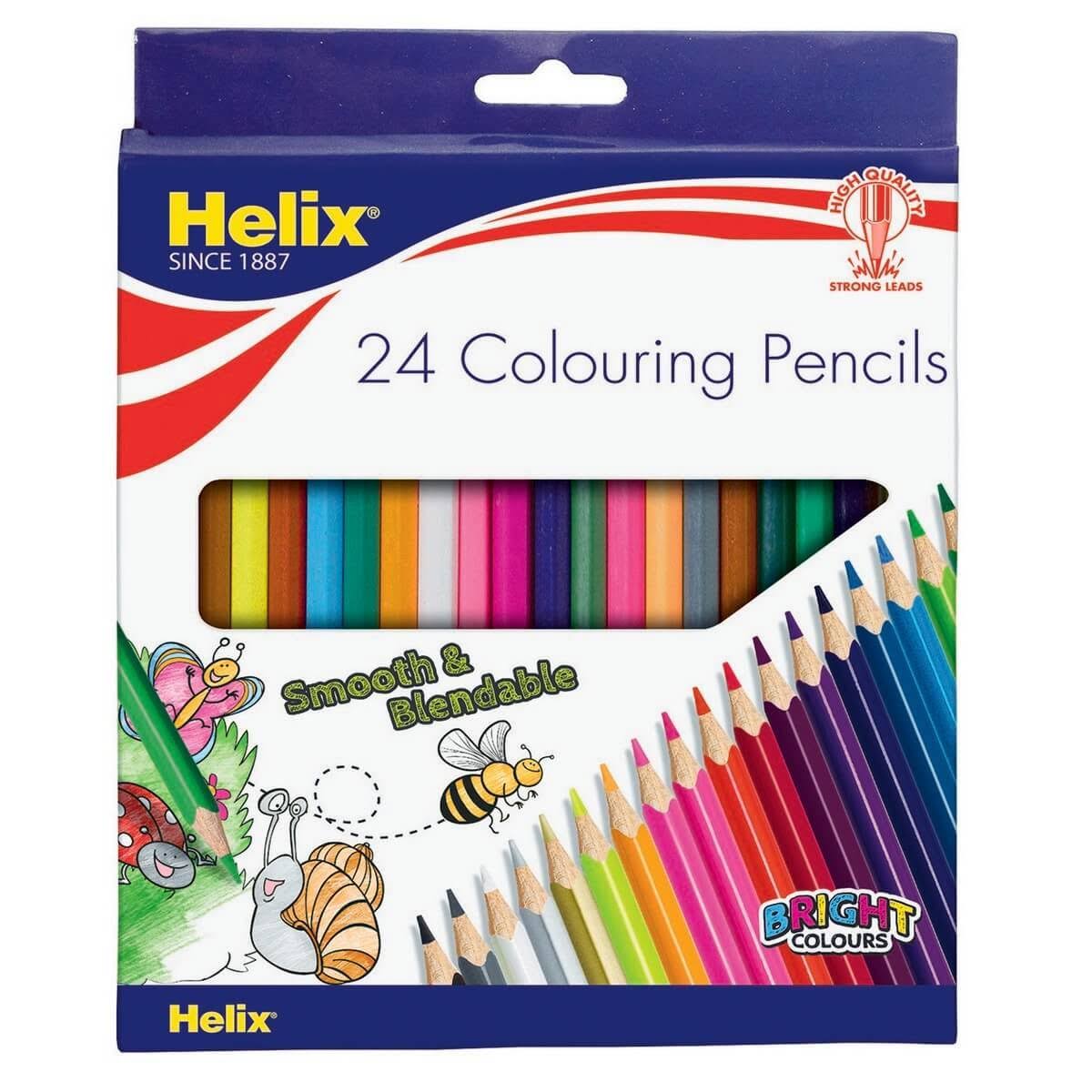 Helix Pencil Crayons - 24 Colouring Pencils