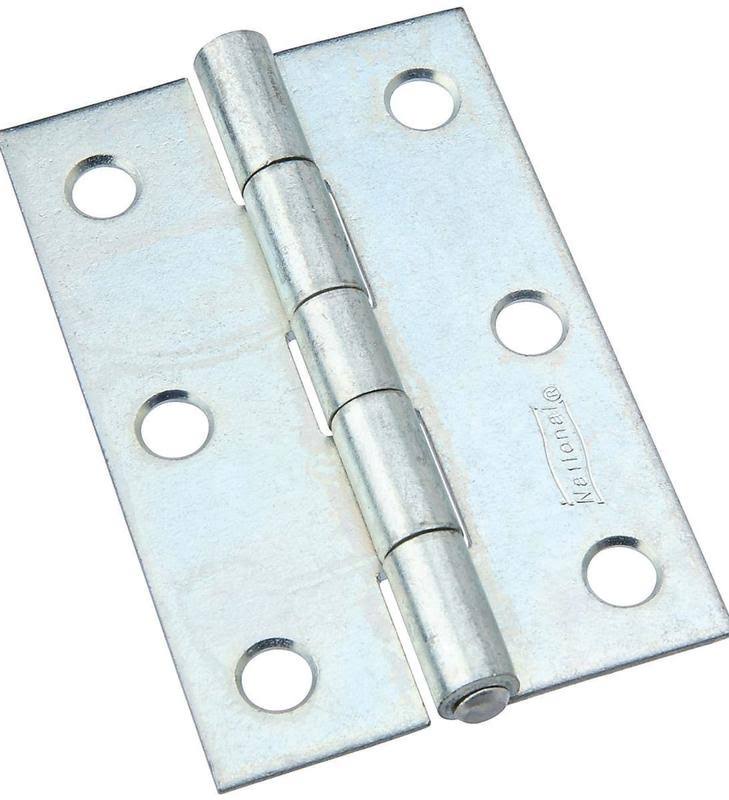 National Hardware Non Removable Pin Door Hinge - 3", Zinc Plated