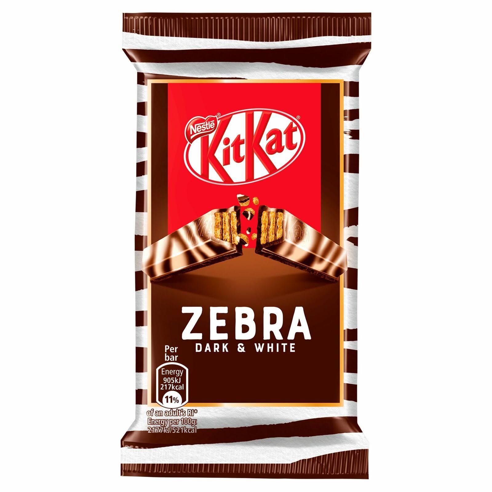 Kit Kat 4 Finger Zebra Dark & White Chocolate Bar 41.5g