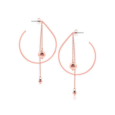Romi Rose Gold Bead Drop Shape Earrings - Berry