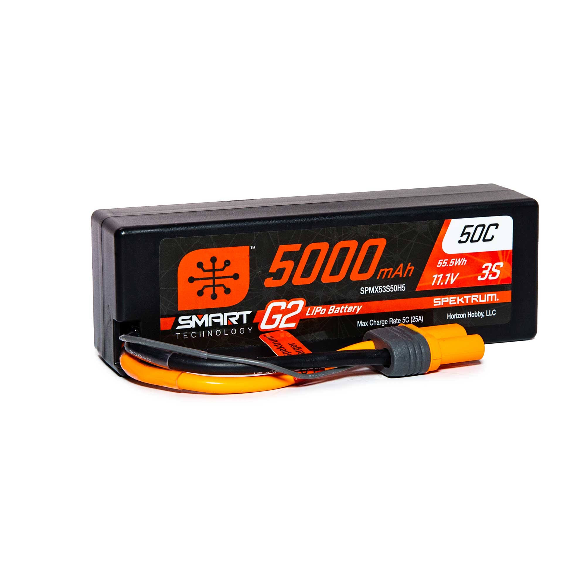 Spektrum Battery 5000mAh 3S 11.1V Smart G2 Lipo 50C Hard Case IC5/SPMX53S50H5