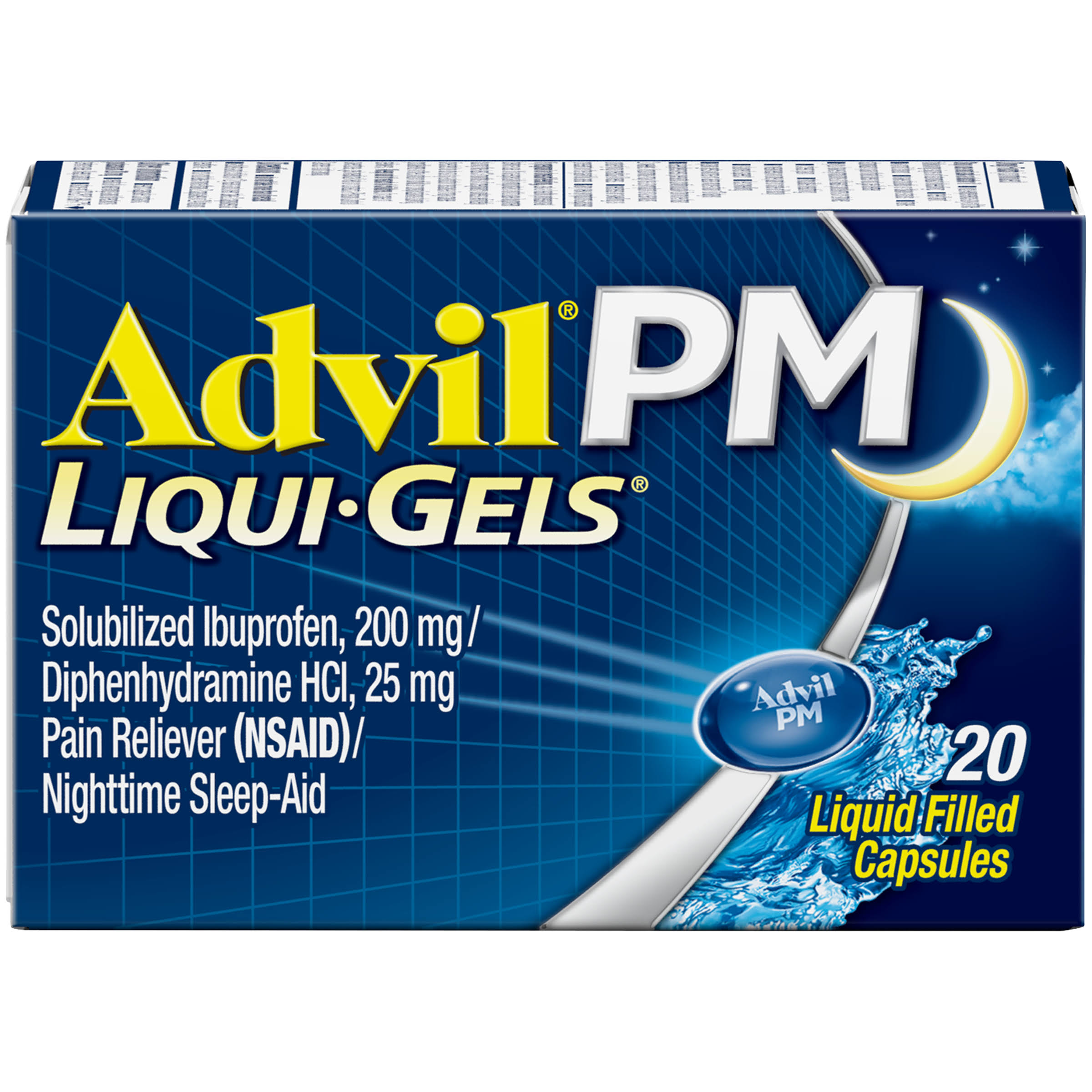 Advil PM Liqui Gels Pain Relief and Nighttime Sleep Aid Capsules - 20ct